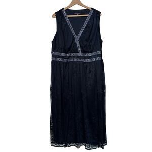 Marina Black Lace Dress - Size 20W - Made in USA